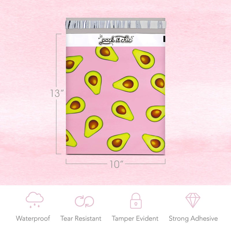 Pack It Chic - 10X13 (100 Pack) California Avocados Poly Mailer Envelope Plastic Custom Mailing & Shipping Bags - Self Seal - Image 2